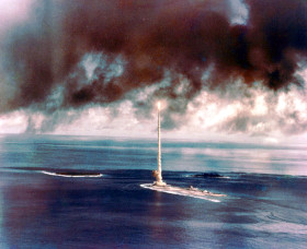 Spartan fires during launch M1-4 (wide)