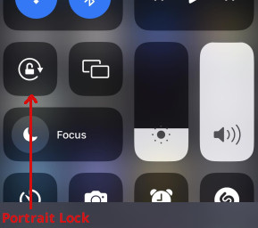 iPhone control center
