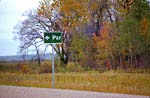 Par sign at access road turnoff